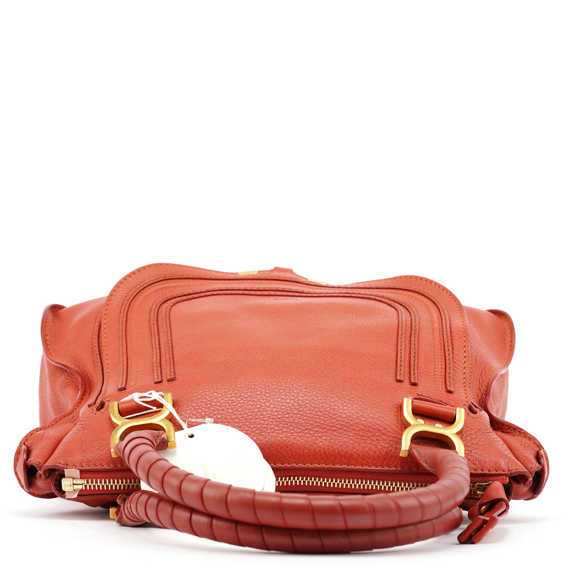 Chloe Red Leather Marcie Shoulder Bag