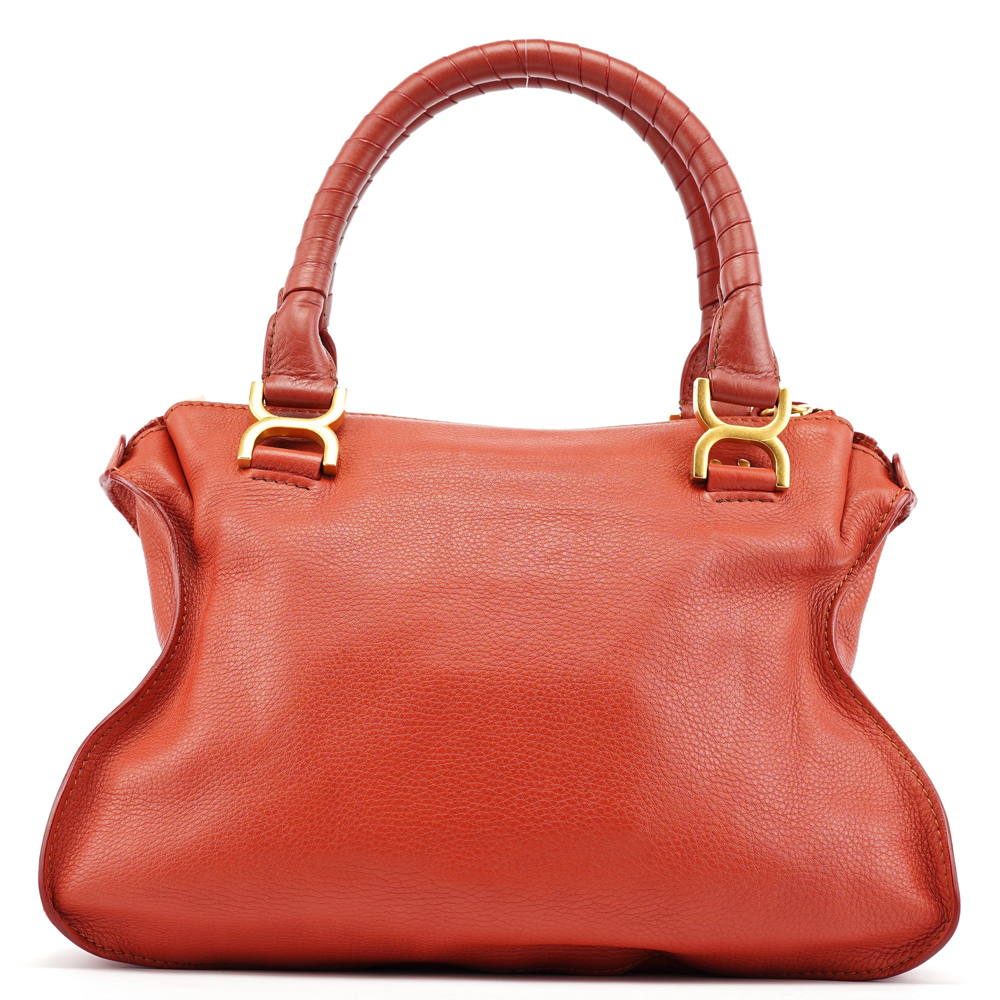 Chloe Red Leather Marcie Shoulder Bag