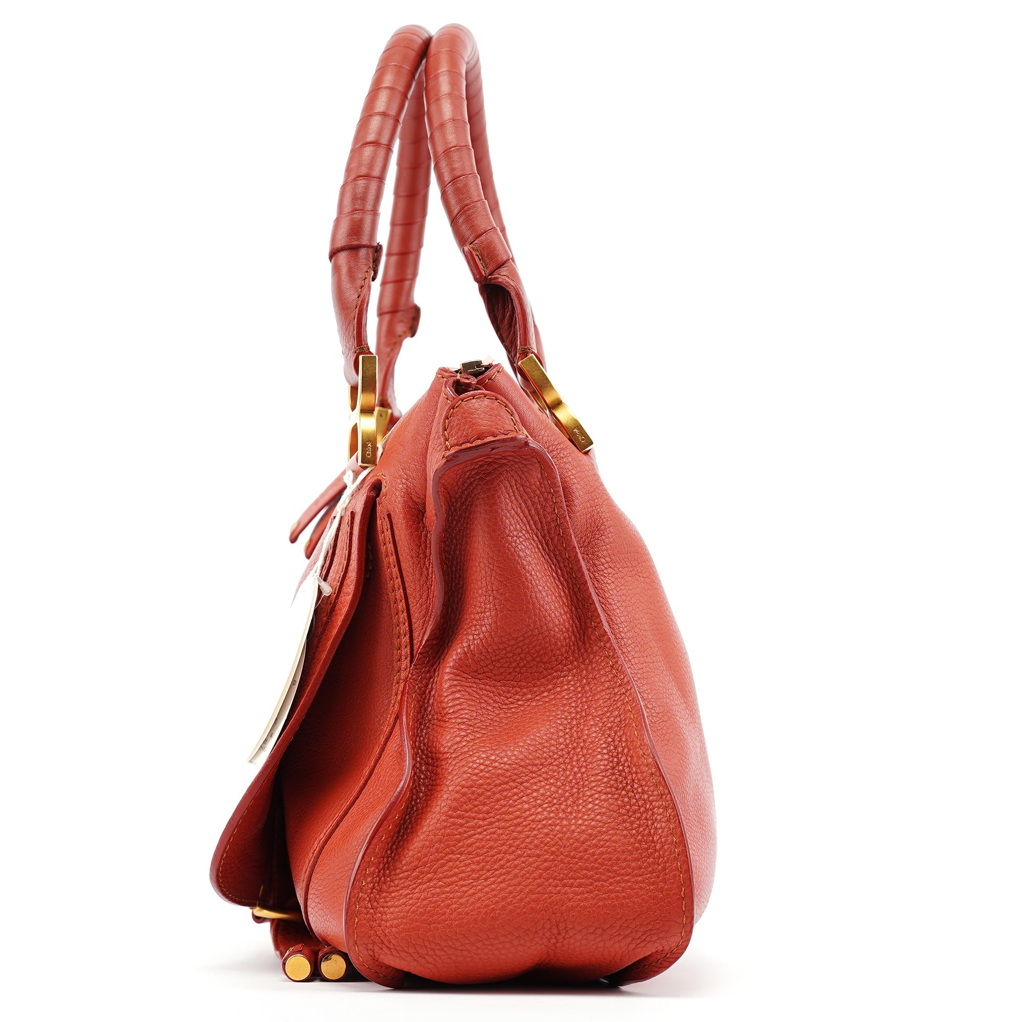 Chloe Red Leather Marcie Shoulder Bag