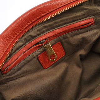 Chloe Red Leather Marcie Shoulder Bag