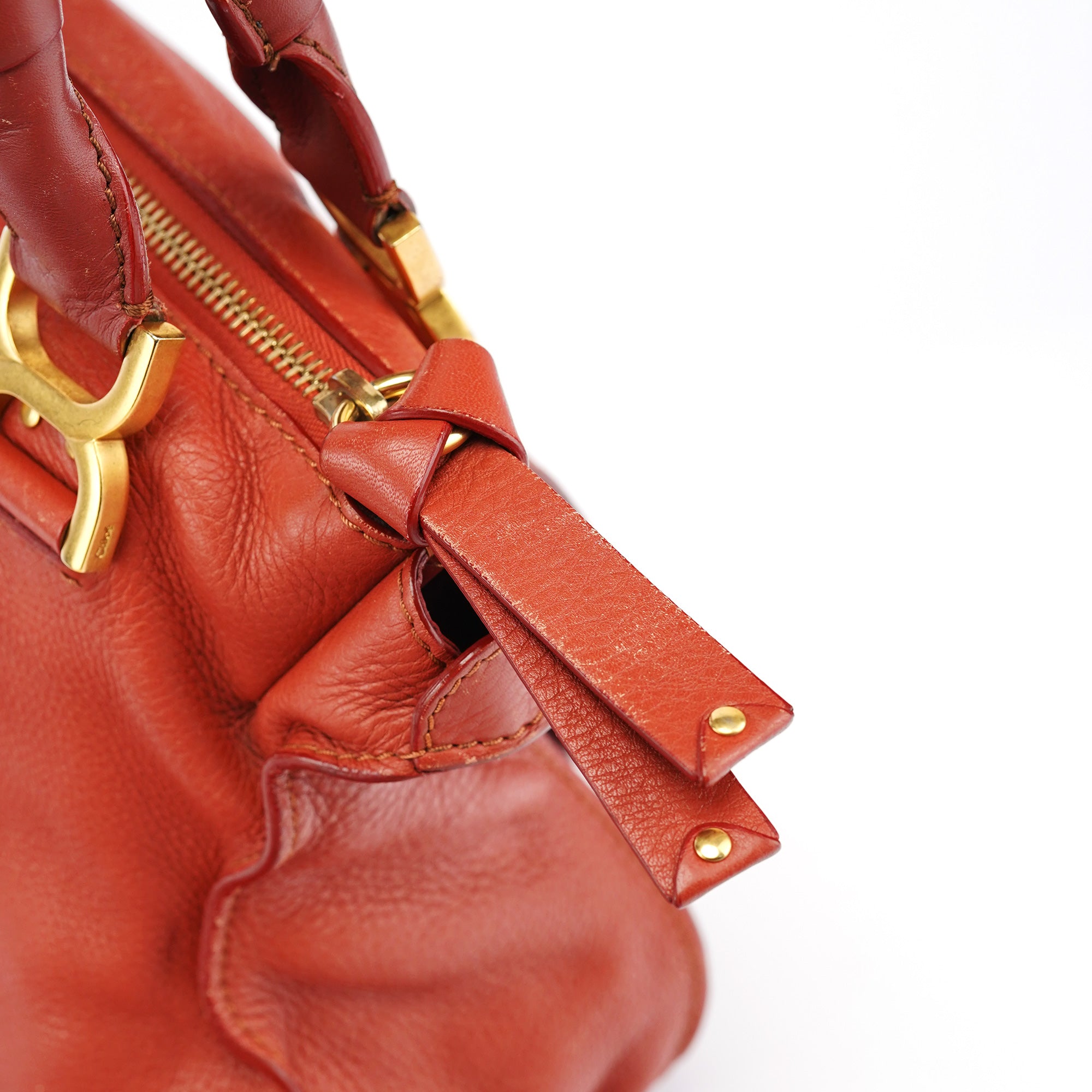 Chloé Sac porté épaule Marcie en cuir rouge