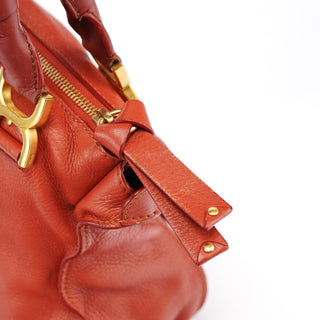 Chloe Red Leather Marcie Shoulder Bag