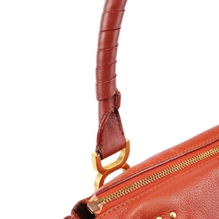 Chloe Red Leather Marcie Shoulder Bag