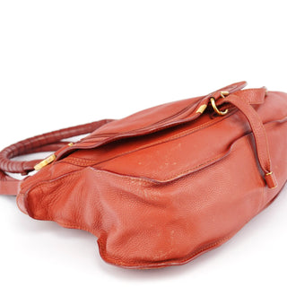 Chloe Red Leather Marcie Shoulder Bag
