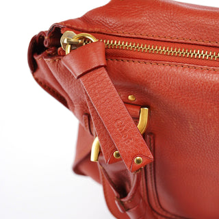 Chloe Red Leather Marcie Shoulder Bag