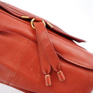 Chloe Red Leather Marcie Shoulder Bag