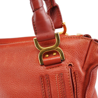 Chloe Red Leather Marcie Shoulder Bag
