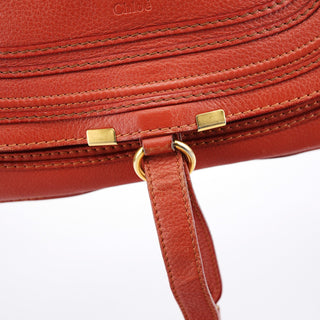 Chloe Red Leather Marcie Shoulder Bag