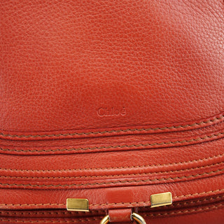 Chloe Red Leather Marcie Shoulder Bag