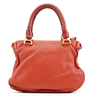 Chloe Red Leather Marcie Shoulder Bag