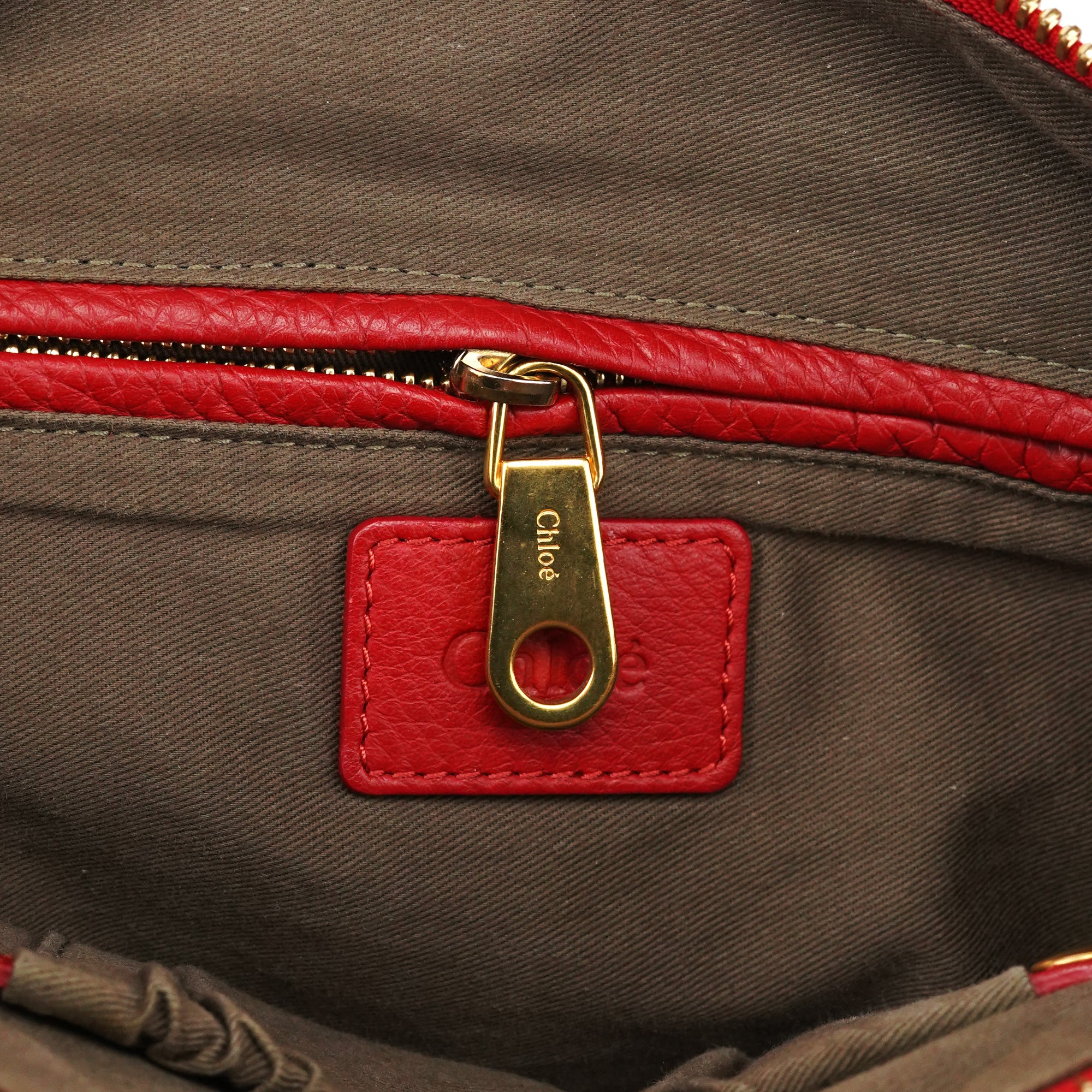 Chloé Sac porté épaule Marcie en cuir rouge
