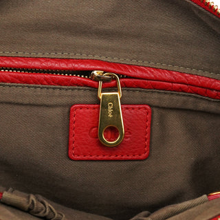 Chloe Red Leather Marcie Shoulder Bag