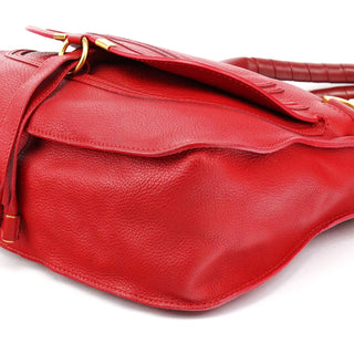 Chloe Red Leather Marcie Shoulder Bag