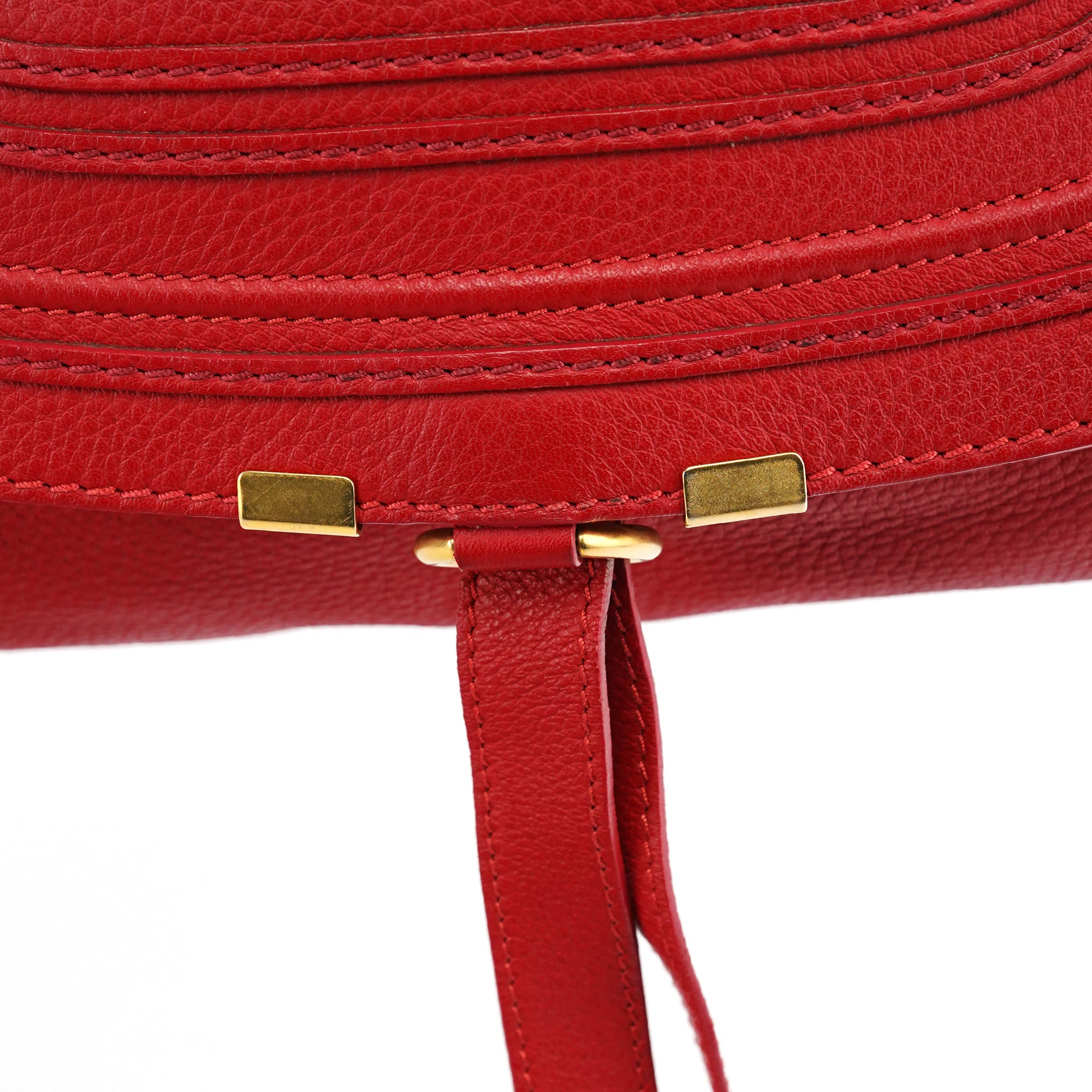 Chloé Sac porté épaule Marcie en cuir rouge