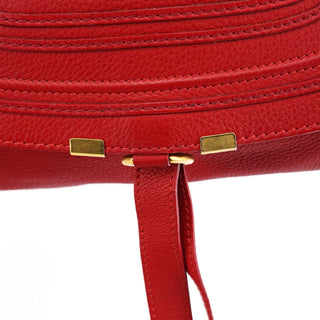 Chloe Red Leather Marcie Shoulder Bag