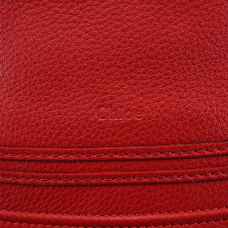 Chloe Red Leather Marcie Shoulder Bag