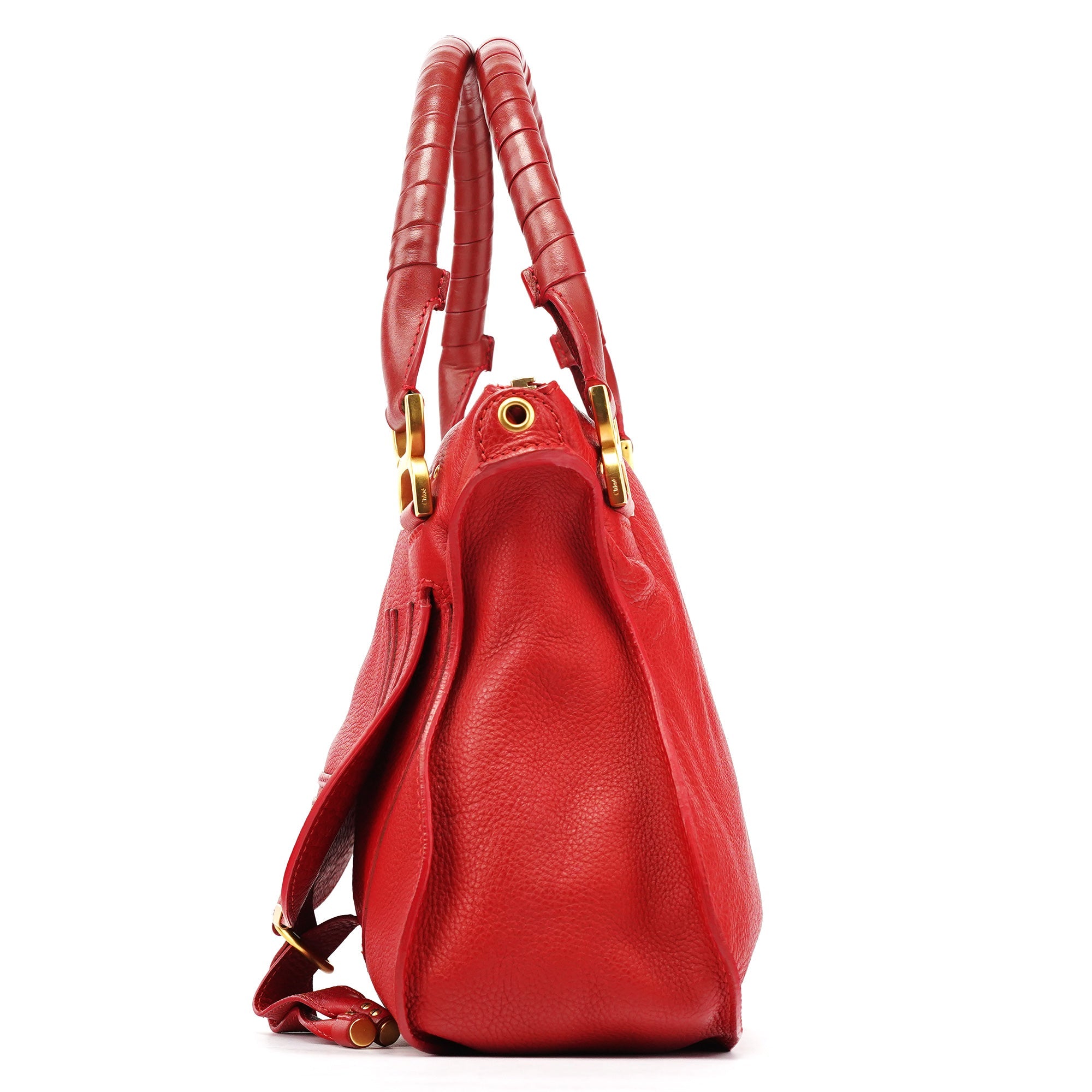 Chloé Sac porté épaule Marcie en cuir rouge