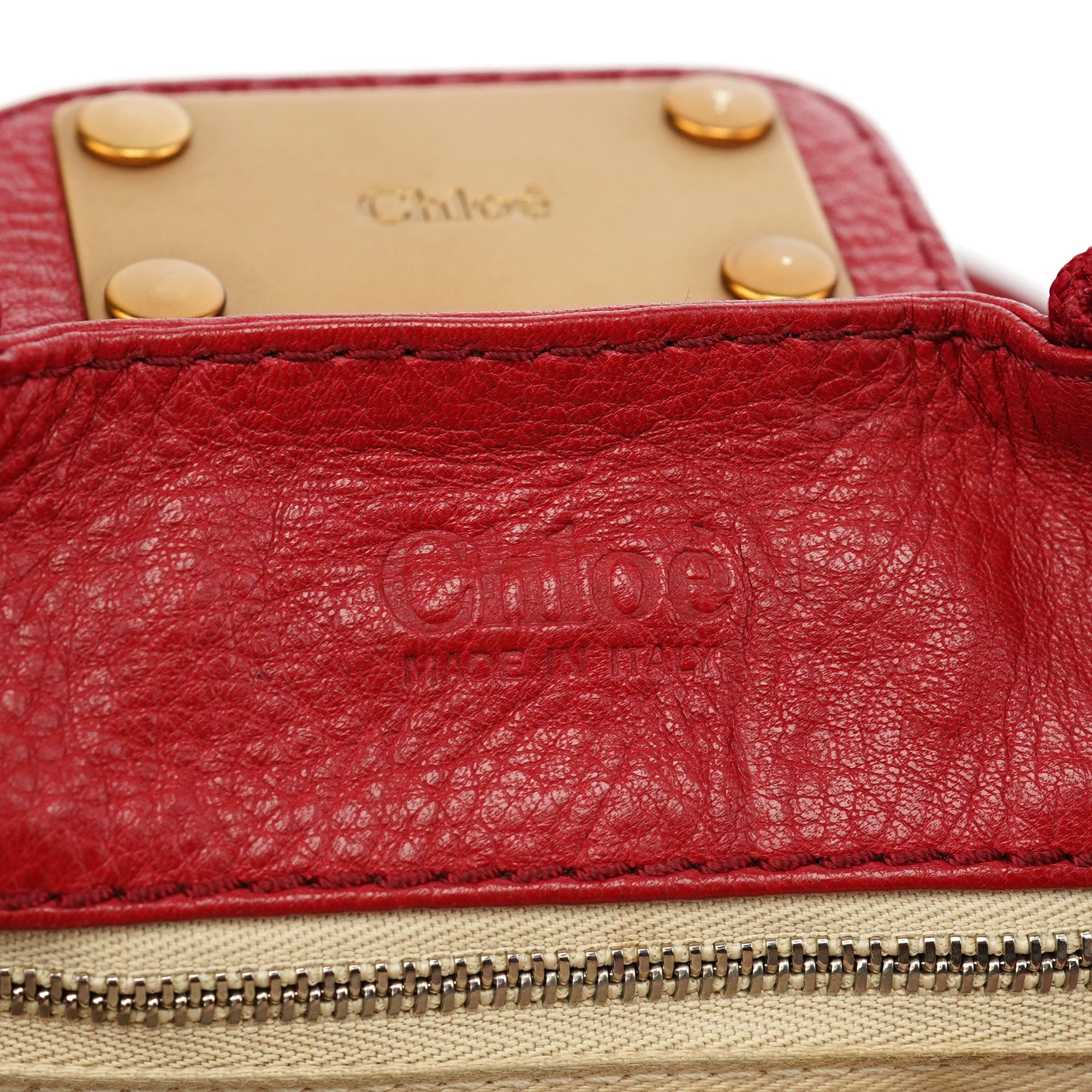 Chloé Red Leather Paddington Shoulder Bag