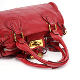 Chloé Red Leather Paddington Shoulder Bag
