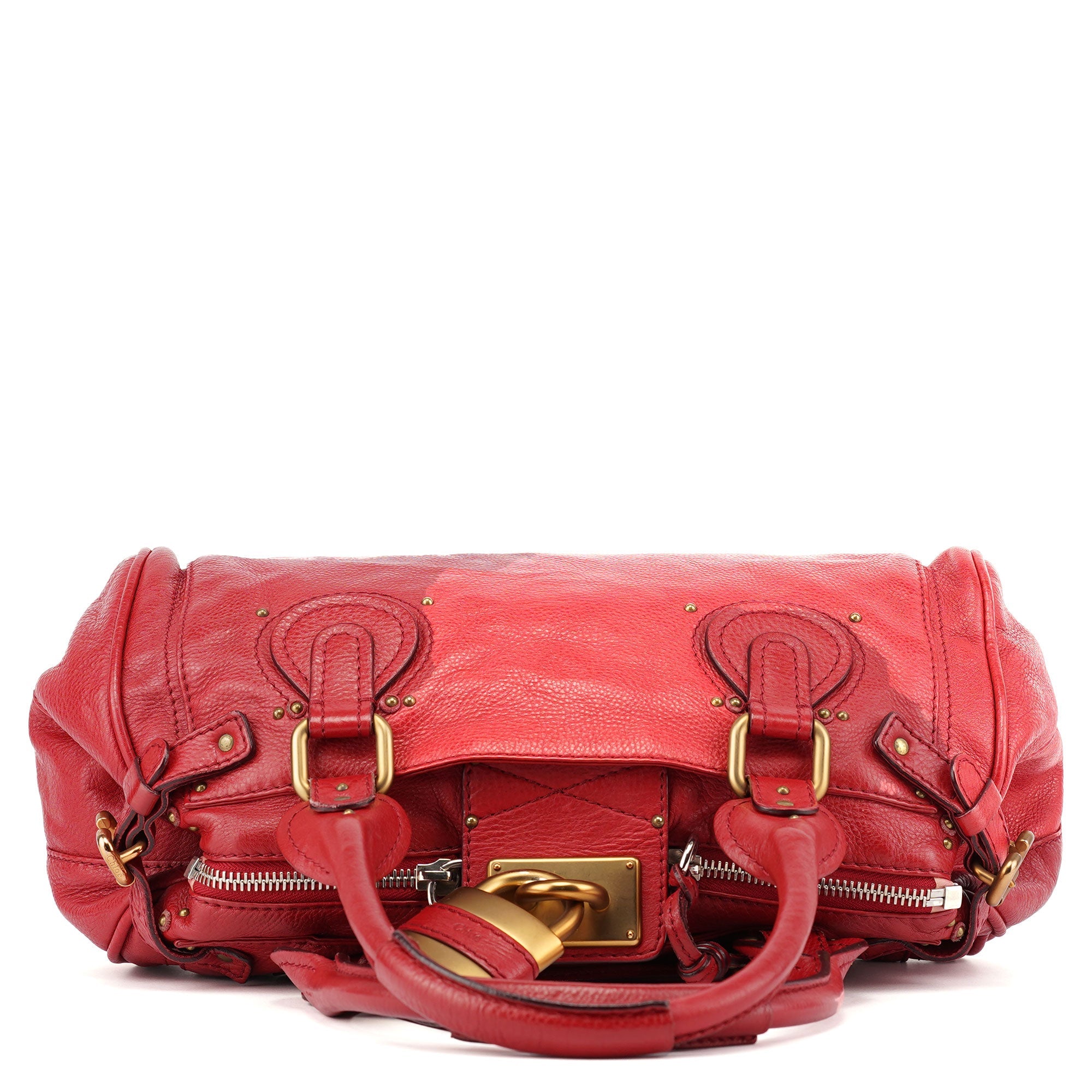 Chloé Red Leather Paddington Shoulder Bag
