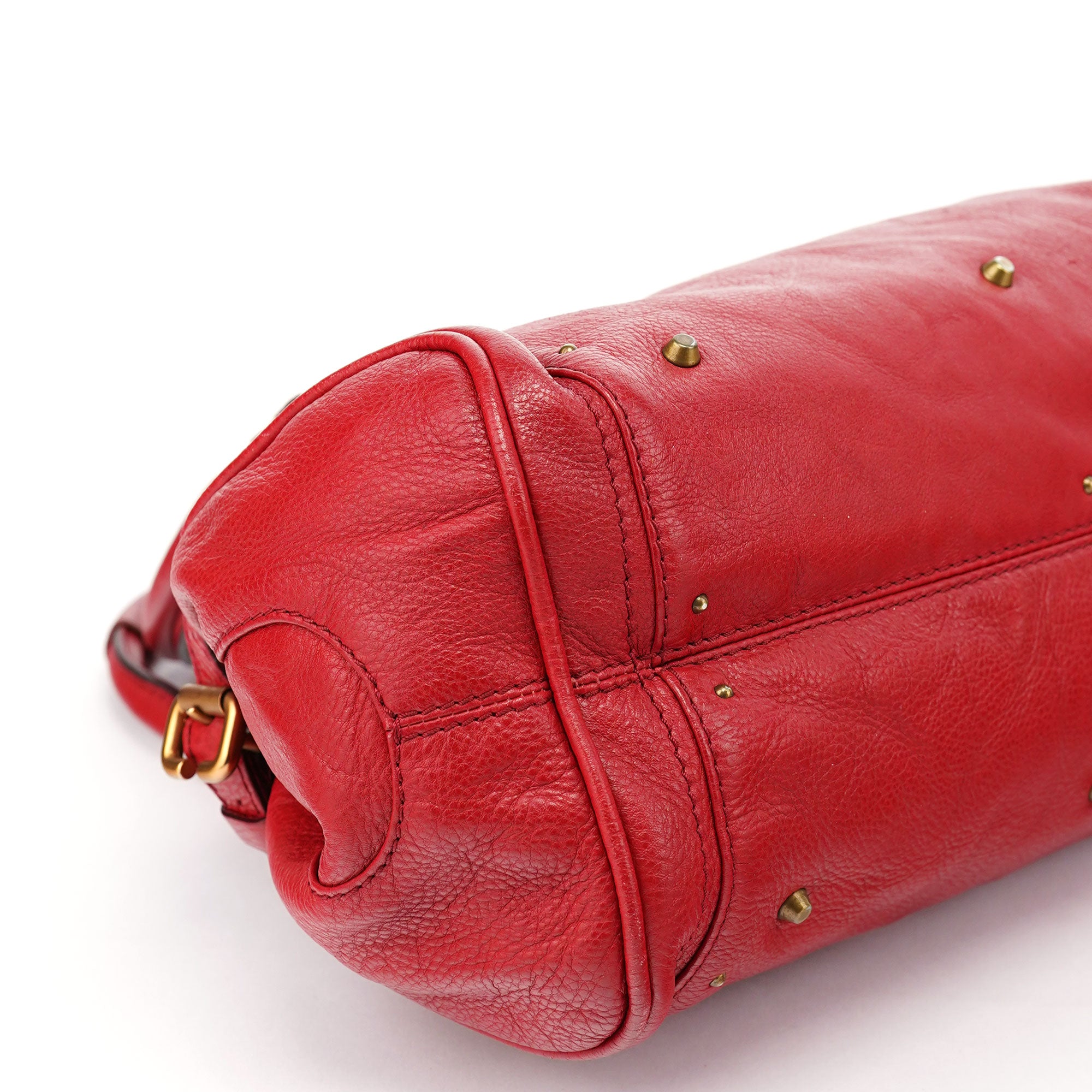 Chloé Red Leather Paddington Shoulder Bag
