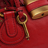 Chloé Red Leather Paddington Shoulder Bag