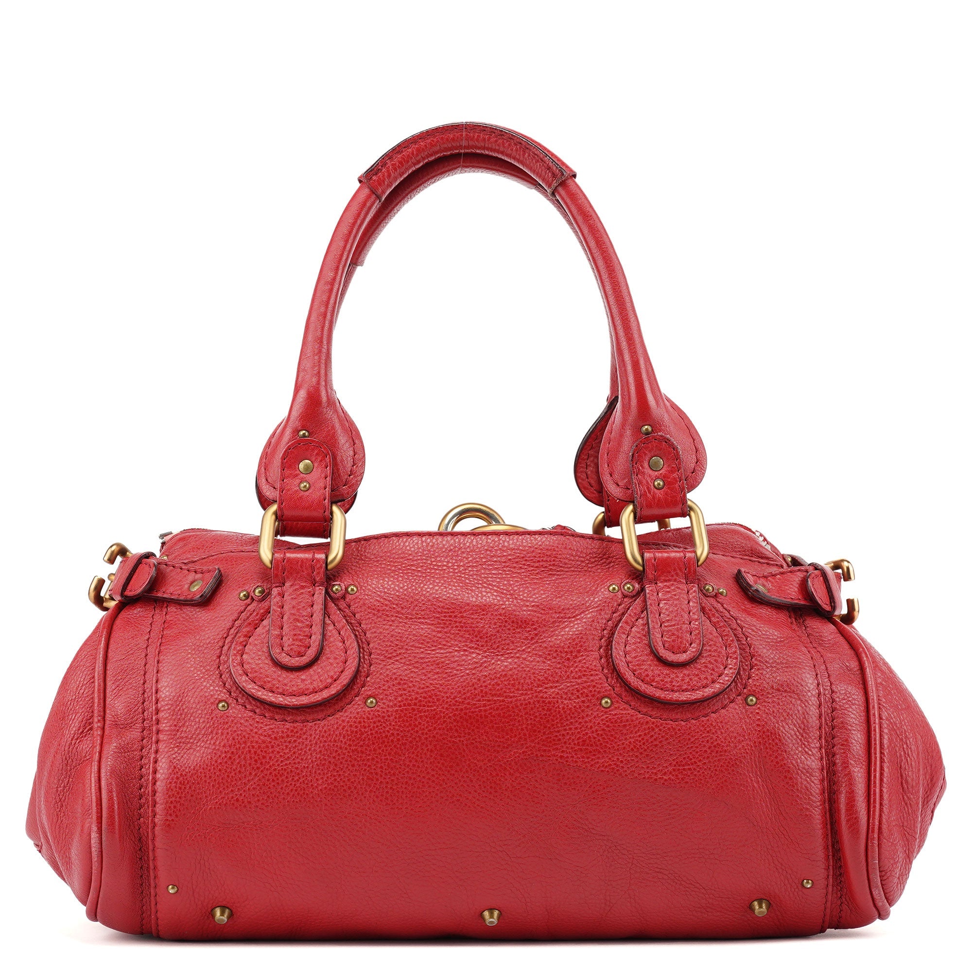 Chloé Red Leather Paddington Shoulder Bag