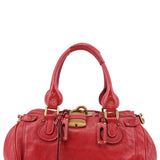 Chloé Red Leather Paddington Shoulder Bag