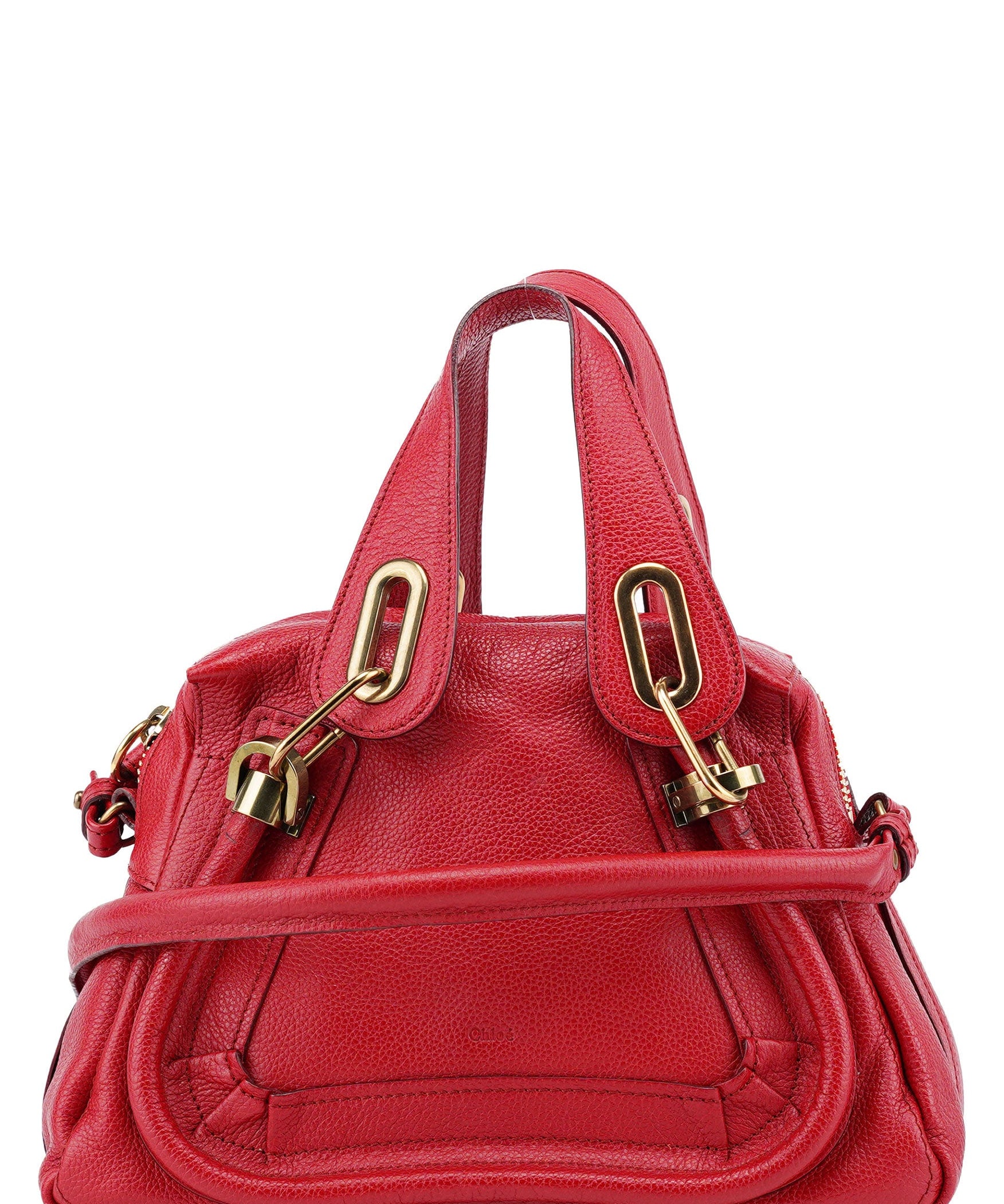 Chloé Red Leather Paraty 2-Way Shoulder Bag