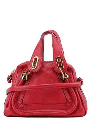 Chloé Red Leather Paraty 2-Way Shoulder Bag