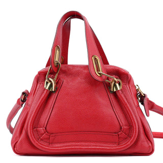 Chloé Red Leather Paraty 2-Way Shoulder Bag