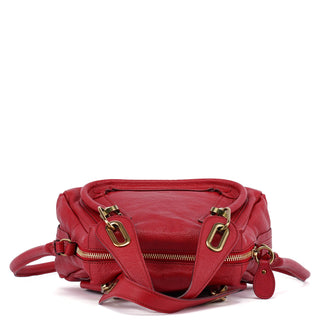 Chloé Red Leather Paraty 2-Way Shoulder Bag