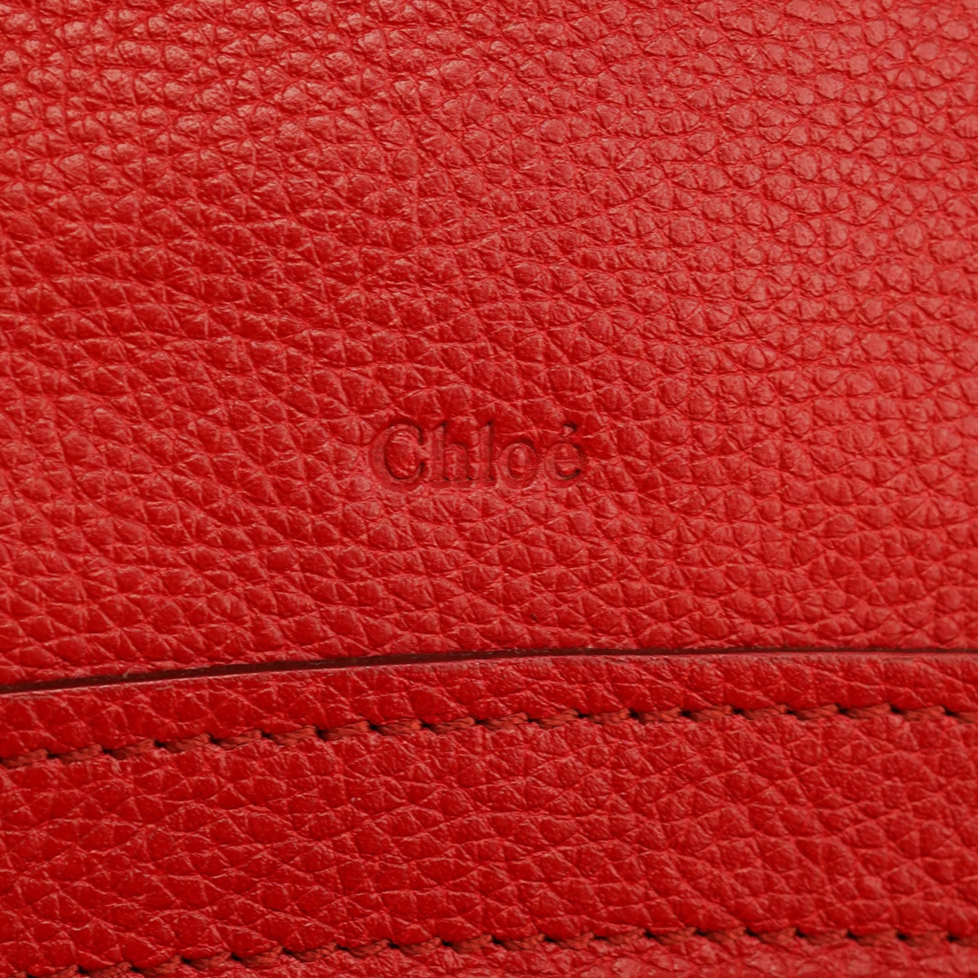 Chloé Sac deux portés Paraty en cuir rouge
