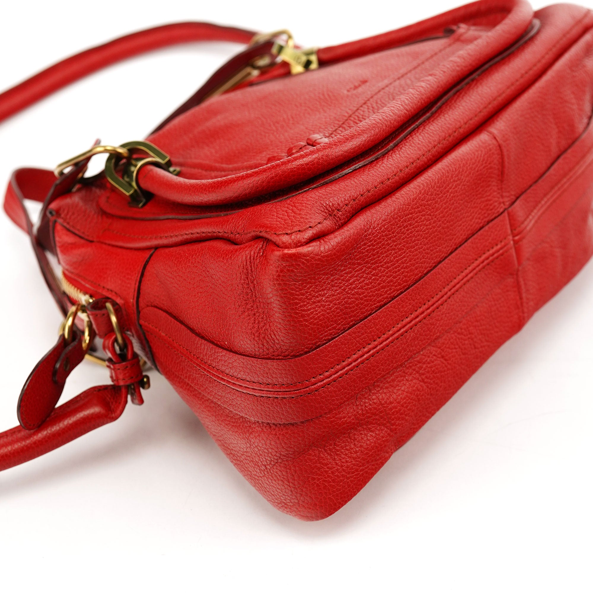 Chloé Sac deux portés Paraty en cuir rouge
