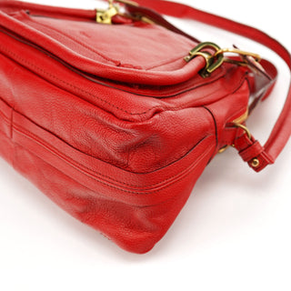 Chloé Red Leather Paraty 2-Way Shoulder Bag