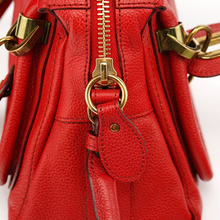 Chloé Red Leather Paraty 2-Way Shoulder Bag