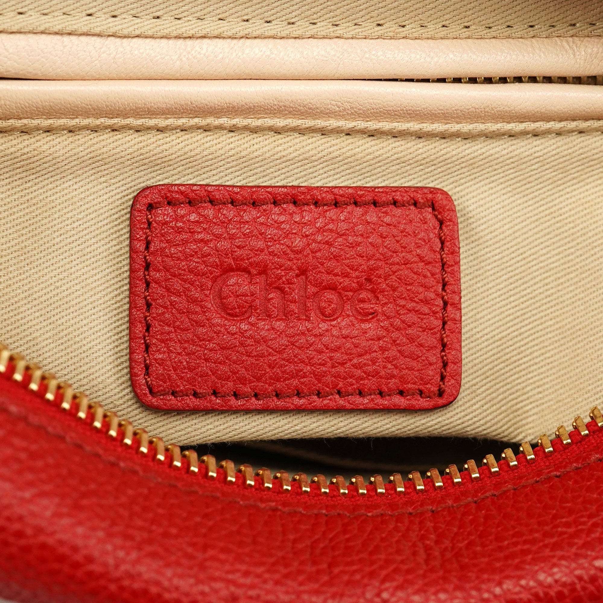 Chloé Sac deux portés Paraty en cuir rouge