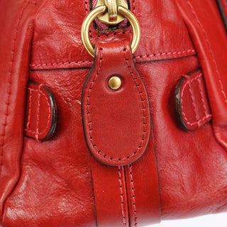 Chloé Red Leather Paraty Tote Bag