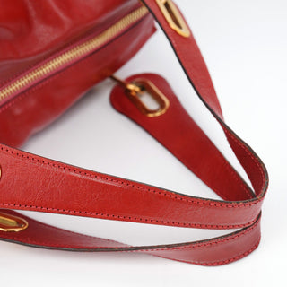 Chloé Red Leather Paraty Tote Bag
