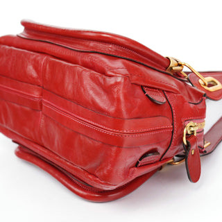 Chloé Red Leather Paraty Tote Bag