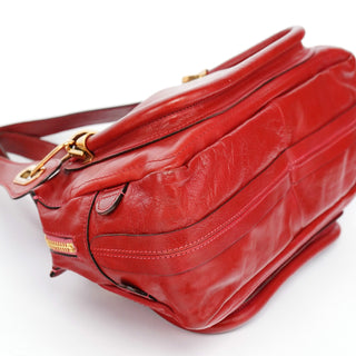 Chloé Red Leather Paraty Tote Bag