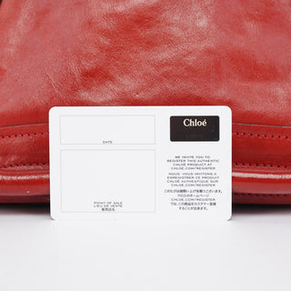 Chloé Red Leather Paraty Tote Bag