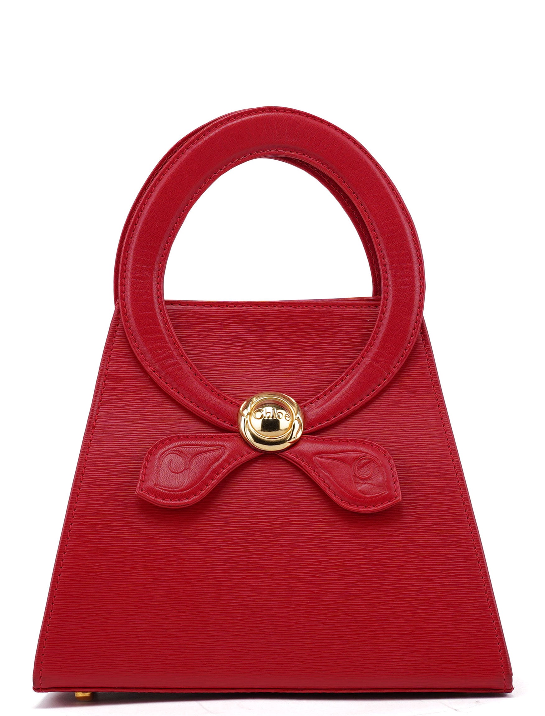 Chloé Red Leather Top Handle Bag