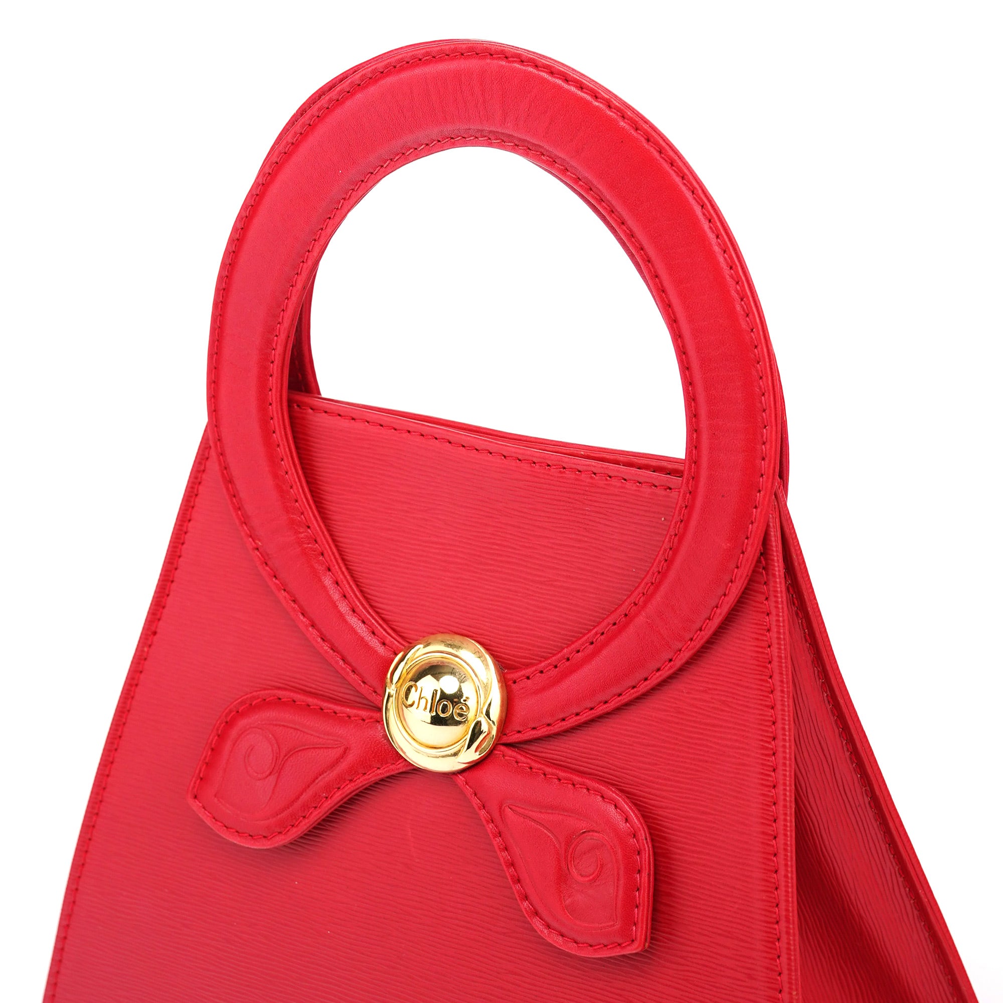 Chloé Red Leather Top Handle Bag