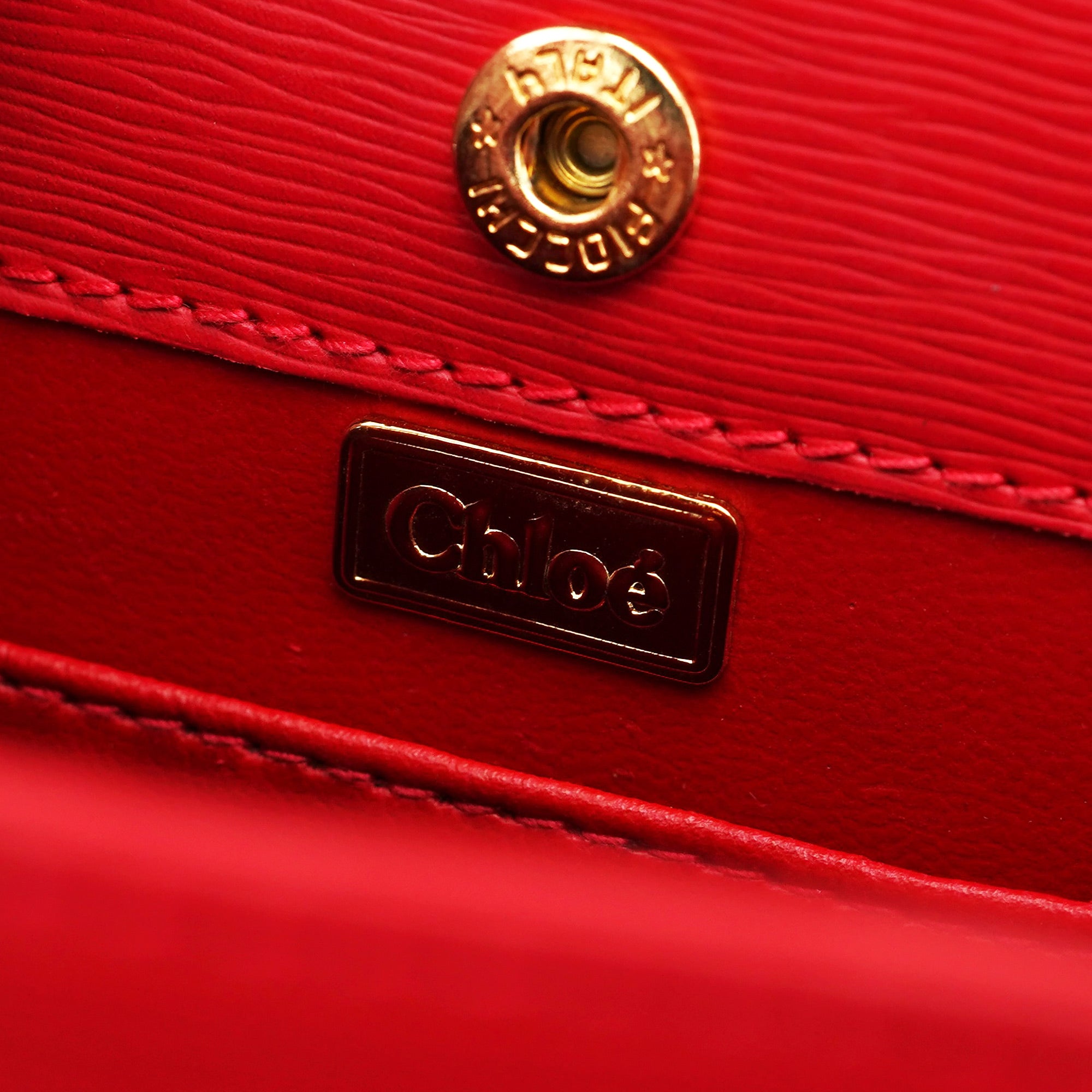 Chloé Red Leather Top Handle Bag