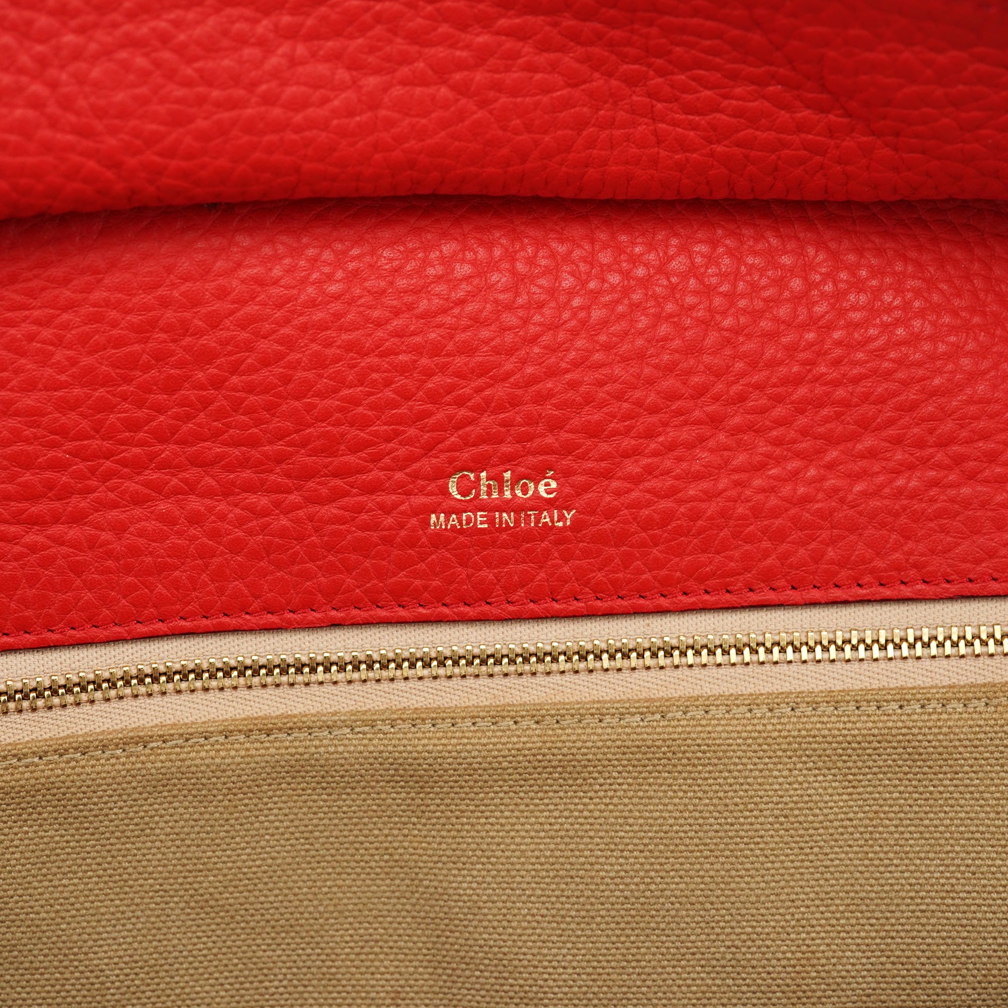 Chloe Red Leather Tote Bag