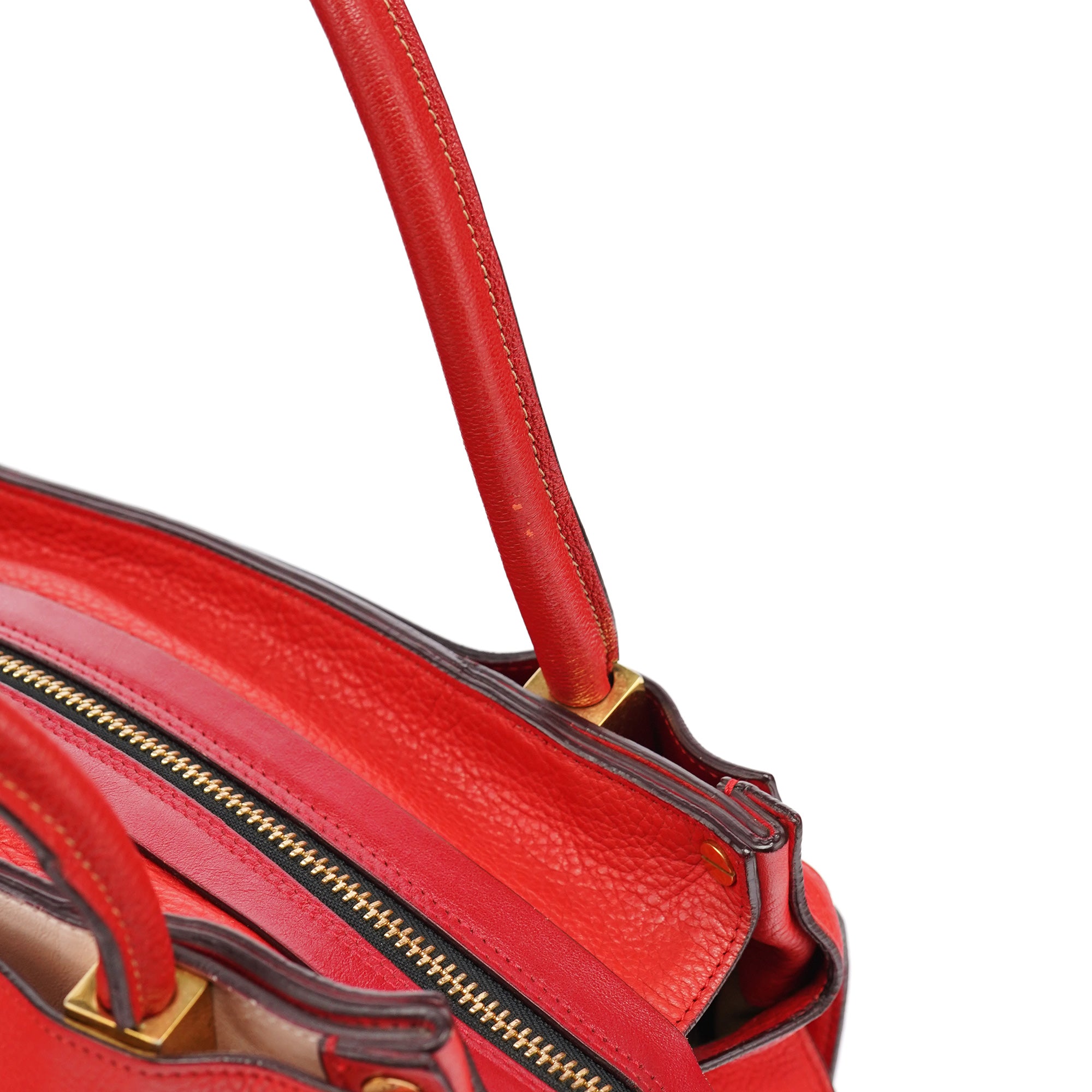 Chloe Red Leather Tote Bag