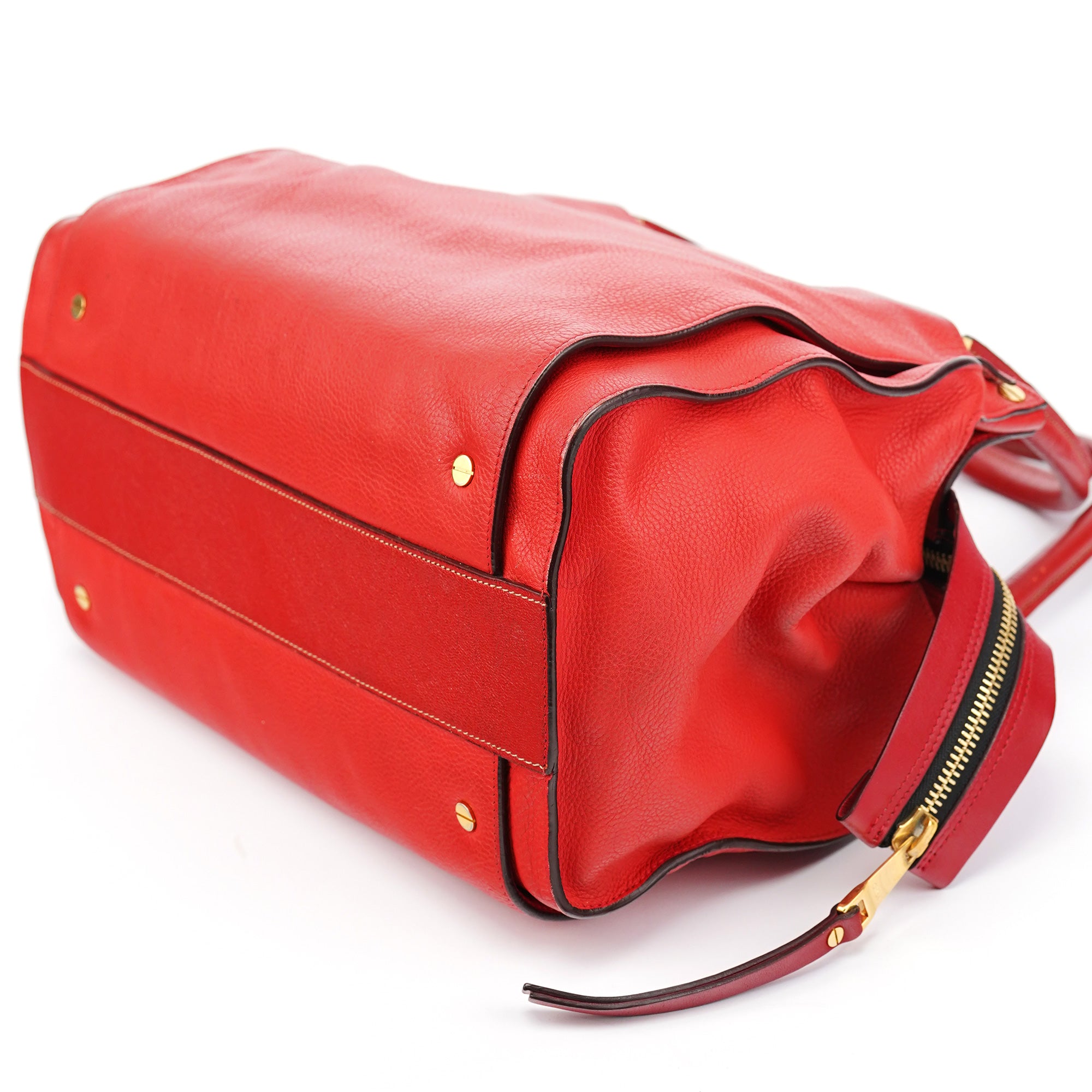 Chloe Red Leather Tote Bag