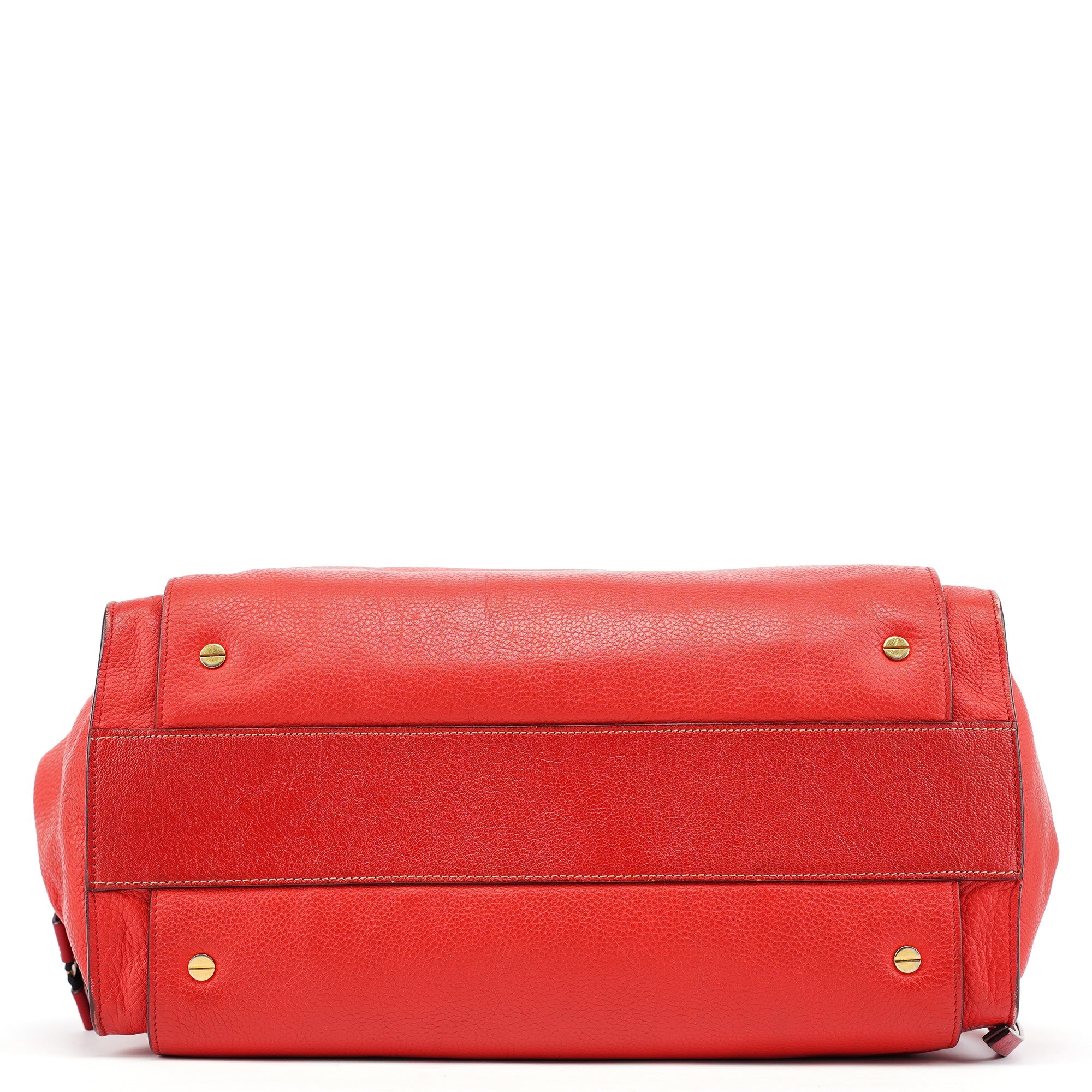 Chloe Red Leather Tote Bag