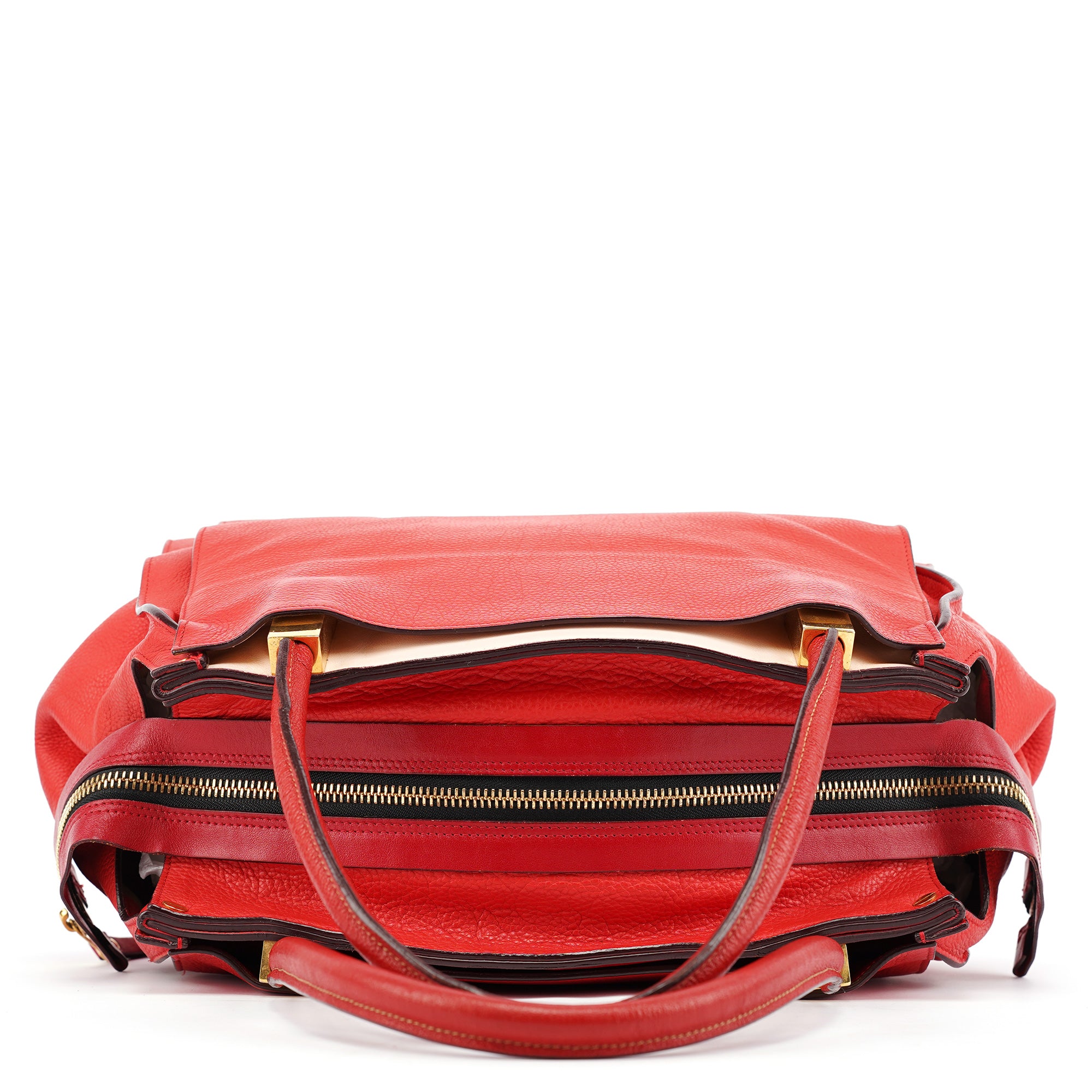 Chloe Red Leather Tote Bag